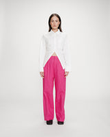 Pantalón sastre de lino y algodón fuchsia Vanelis
