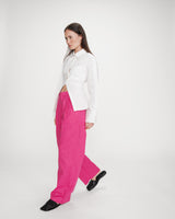 Pantalón sastre de lino y algodón fuchsia Vanelis