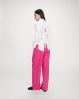 Pantalón sastre de lino y algodón fuchsia Vanelis