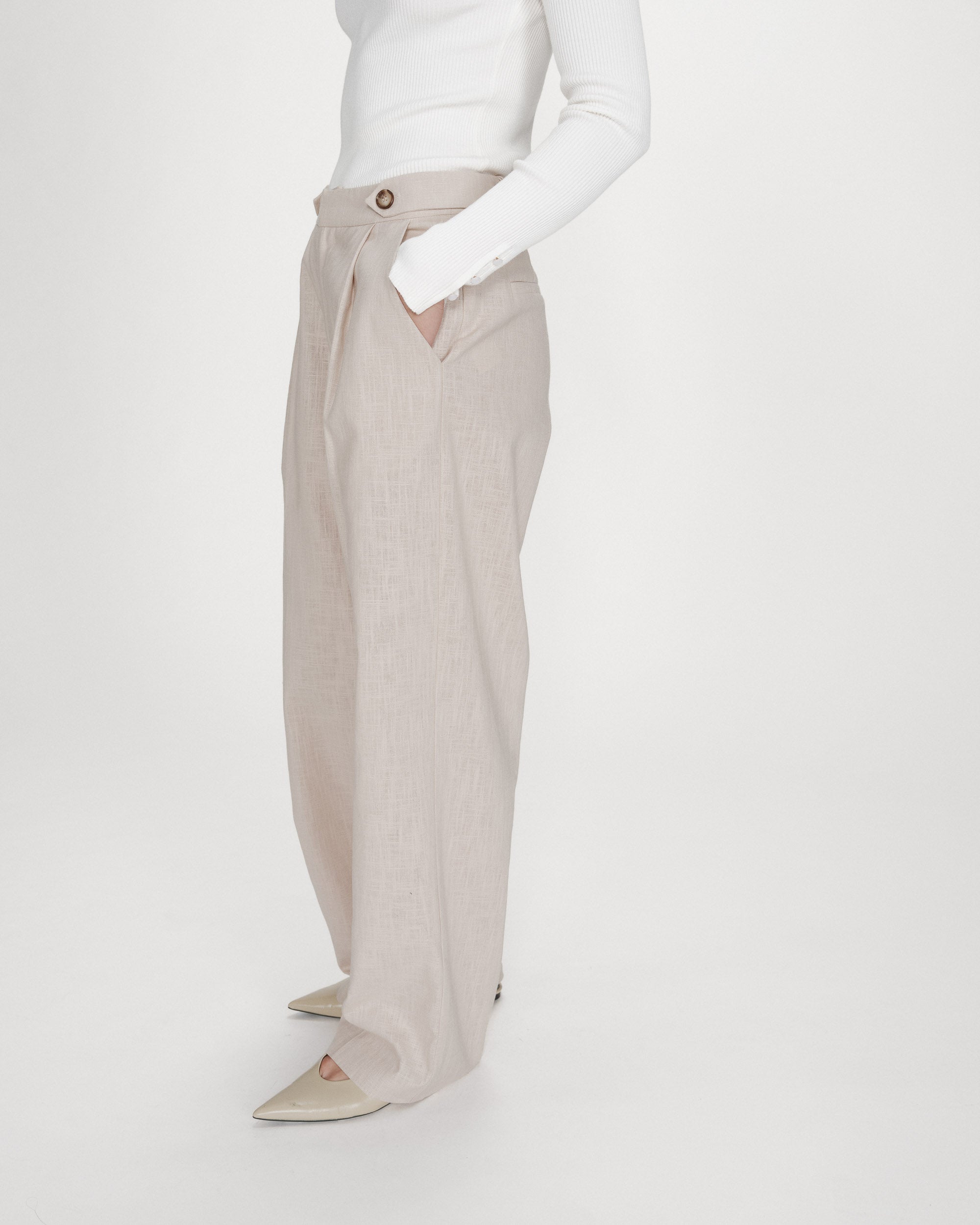 Pantalon tailleur sable Vanelis