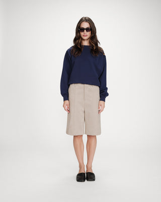 Suede bermuda shorts grege Vacanza