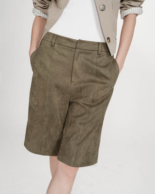 Suede bermuda shorts kaki Vacanza