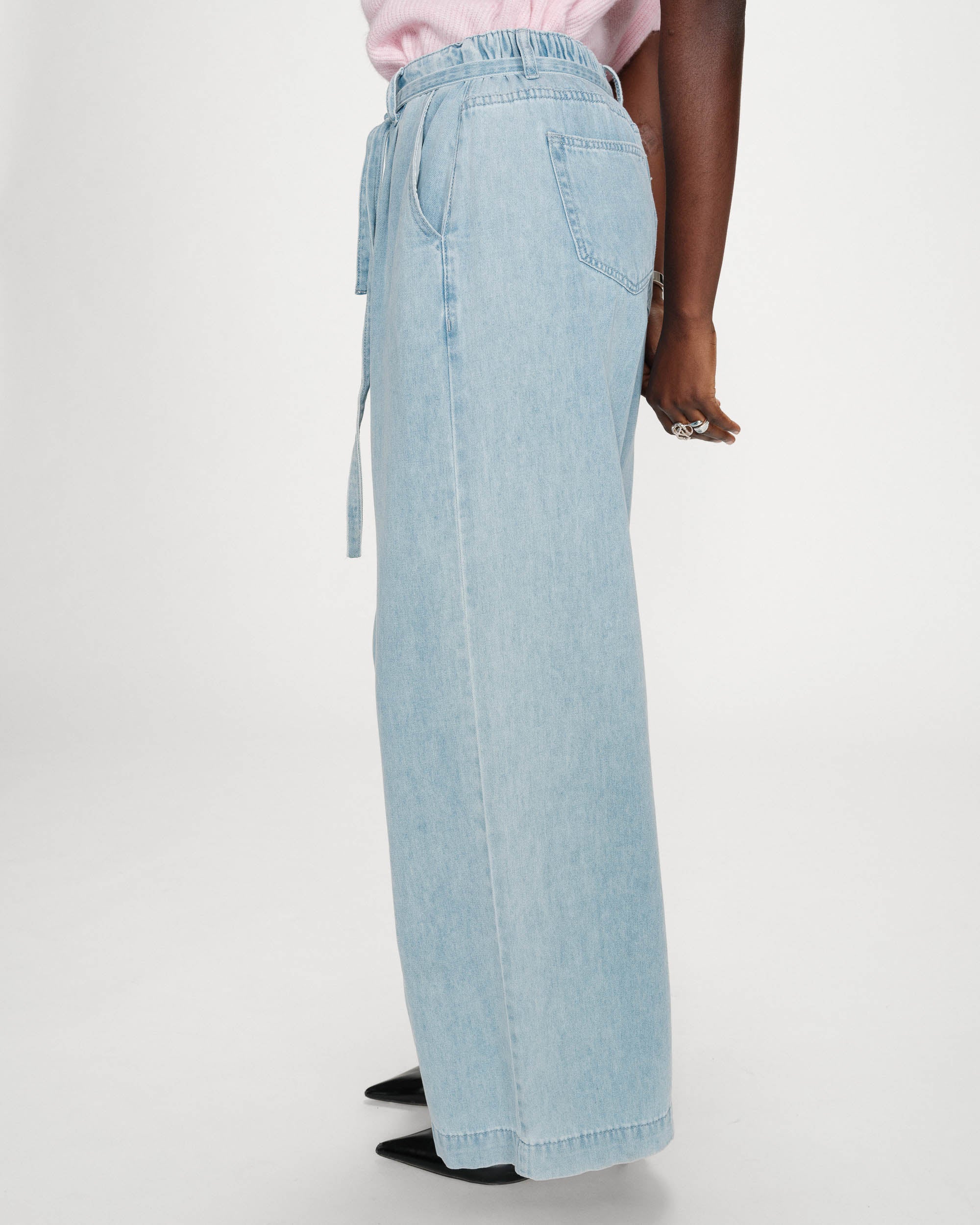 Jean baggy fluide skyblue Pompon