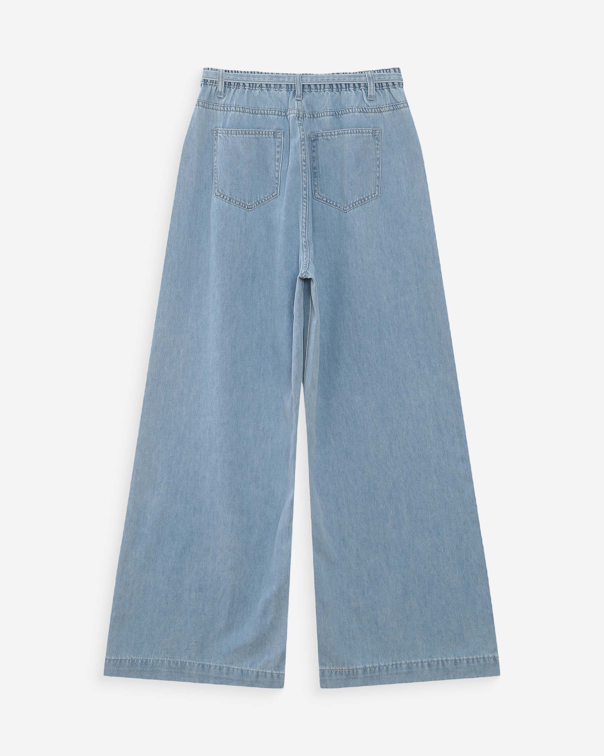 Jean baggy fluide skyblue Pompon