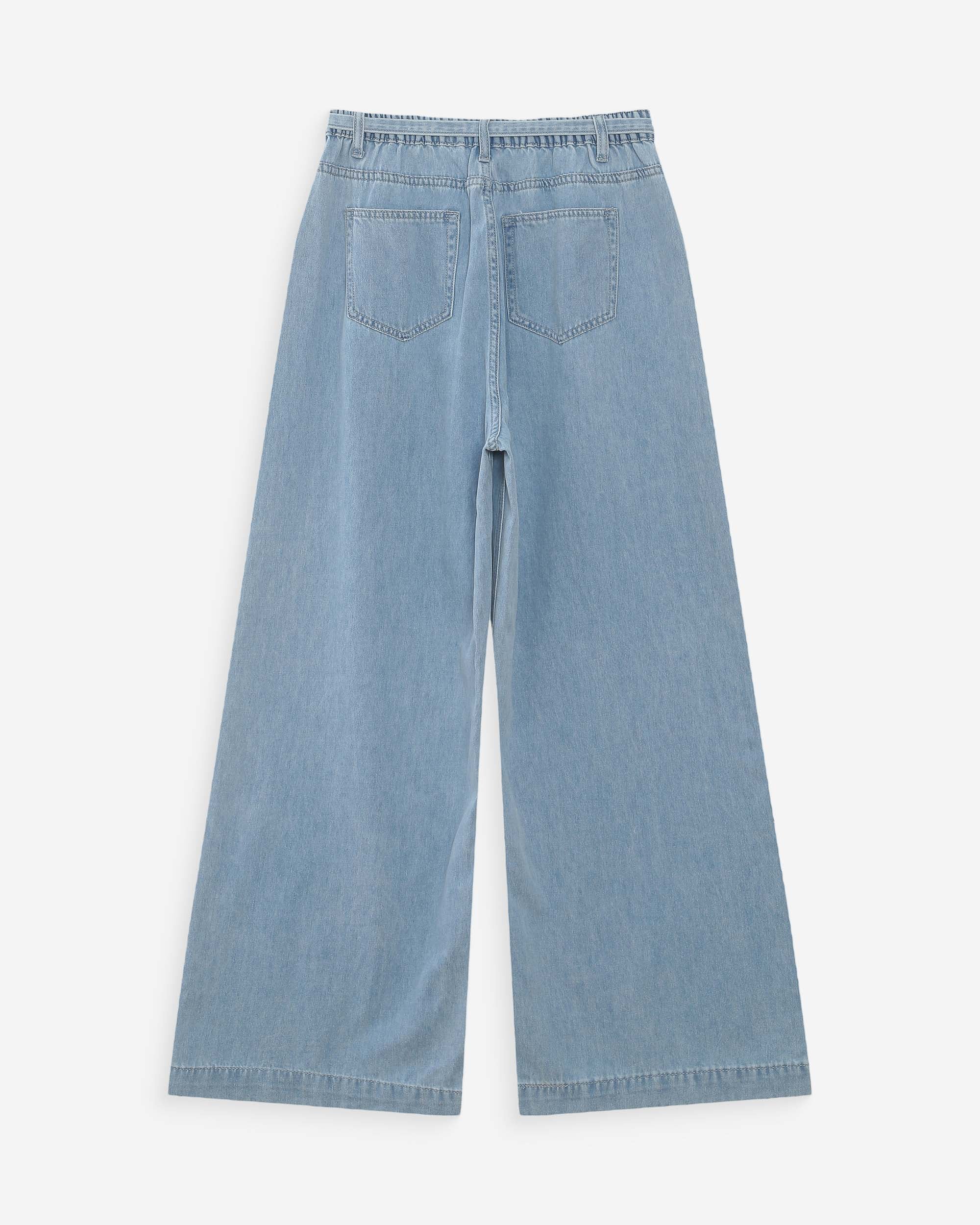 Jean baggy fluide skyblue Pompon