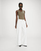 Jean baggy fluide white Pompon