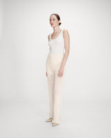 Pantalón de punto de tiro alto ecru Valado