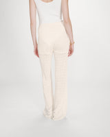 Pantalon large en maille ecru Valado