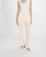 Pantalón de punto de tiro alto ecru Valado