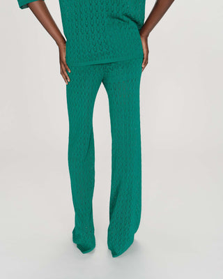 Pantalon large en maille vert Valado