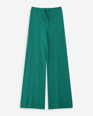 Pantalon large en maille vert Valado