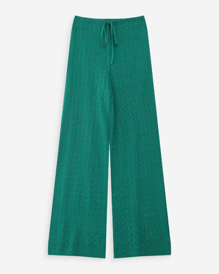 Pantalon large en maille vert Valado
