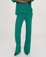 Pantalon large en maille vert Valado