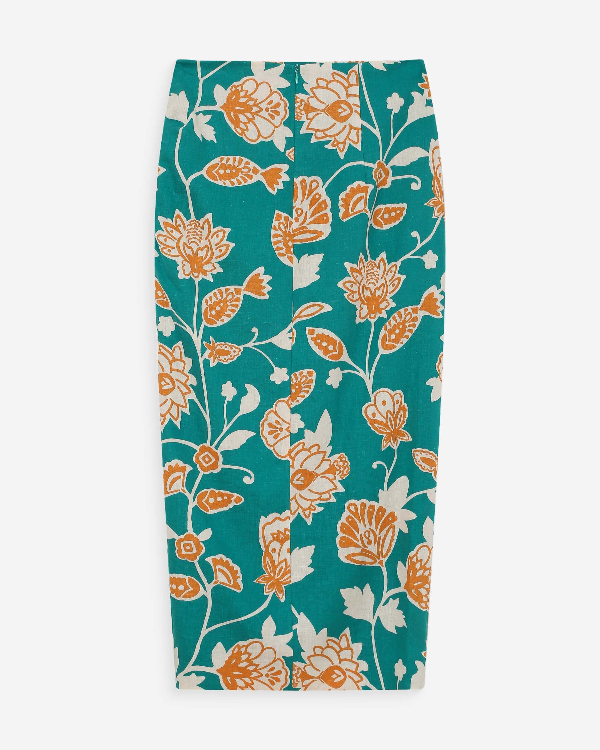 Jupe longue à fleurs vert Valandra