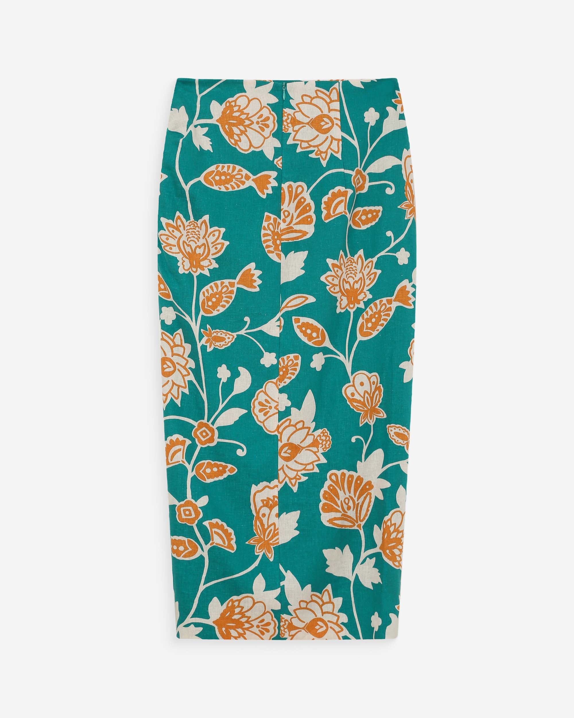 Falda larga con abertura de flores vert Valandra