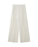 Pantalon tailleur rayé en lin white Very