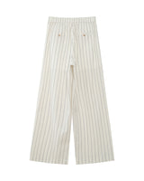 Pantalon tailleur rayé en lin white Very