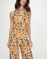 Mono estampado con espalda descubierta cognac Vanina