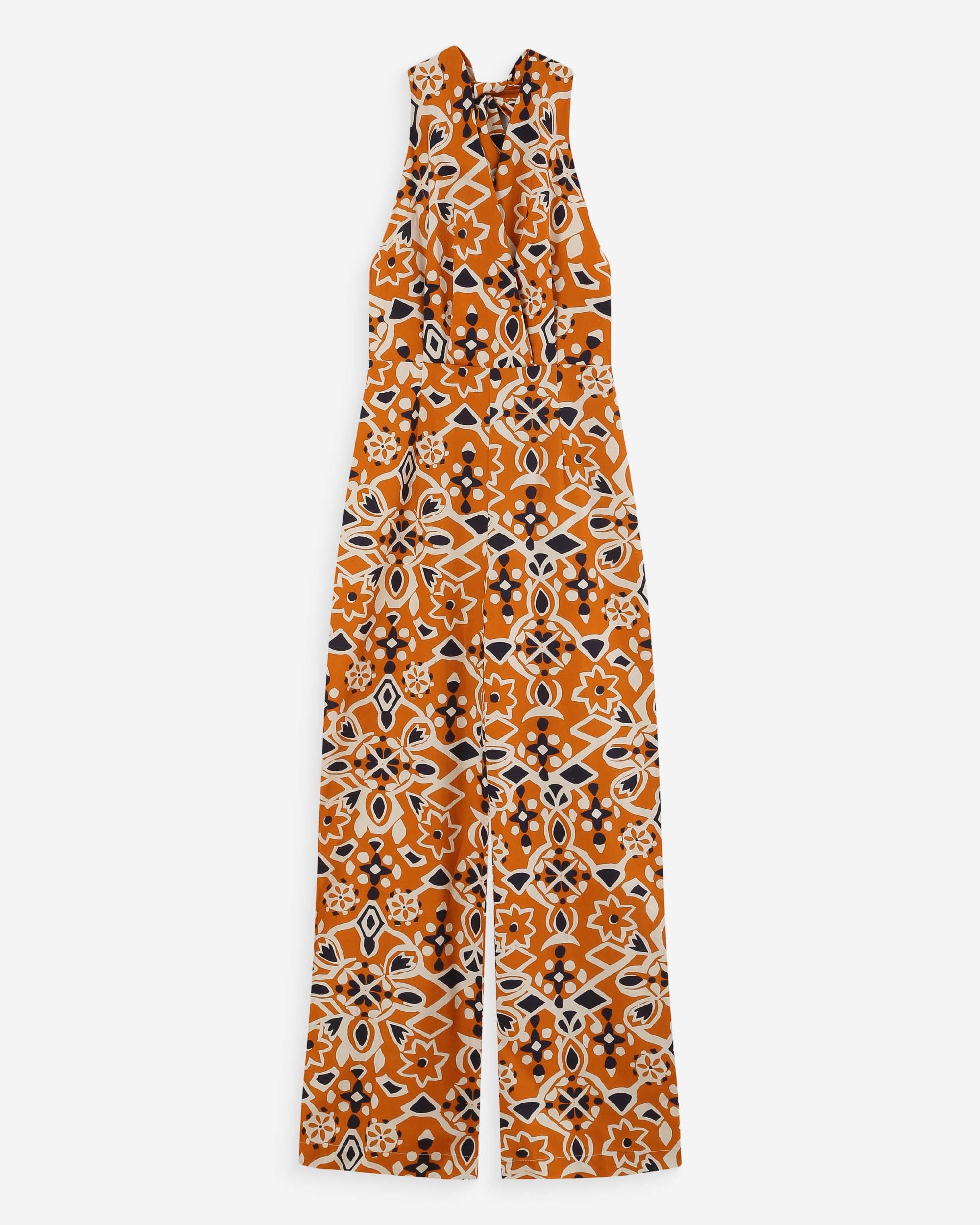 Mono estampado con espalda descubierta cognac Vanina