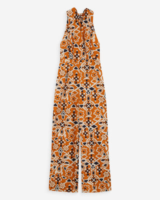 Mono estampado con espalda descubierta cognac Vanina