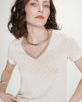 T-shirt col V amande Vasco