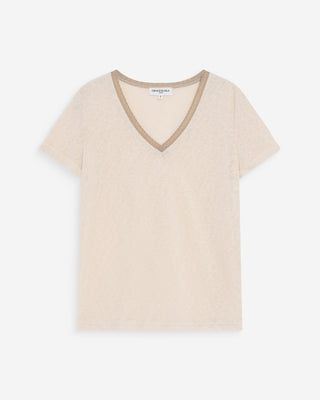 T-shirt col V amande Vasco