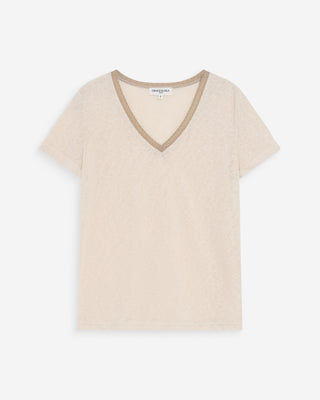 Camiseta de manga corta con escote en V amande Vasco