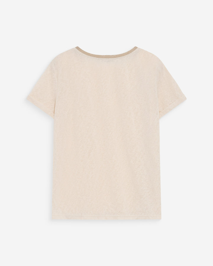 Camiseta de manga corta con escote en V amande Vasco