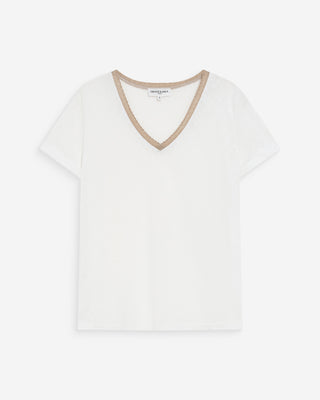 T-shirt col V ivoire Vasco