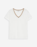 Camiseta de manga corta con escote en V ivoire Vasco