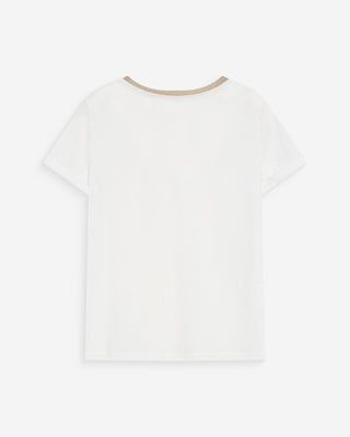 T-shirt col V ivoire Vasco