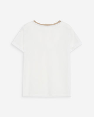 Camiseta de manga corta con escote en V ivoire Vasco