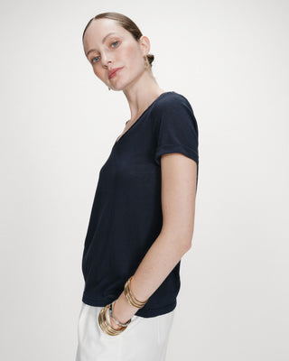 Camiseta de manga corta con escote en V marine Vasco