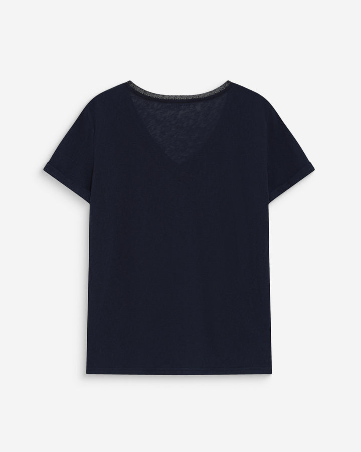 Camiseta de manga corta con escote en V marine Vasco