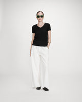 V-neck short-sleeve T-shirt noir Vasco