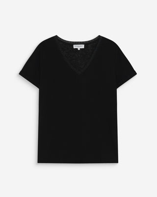 T-shirt col V noir Vasco
