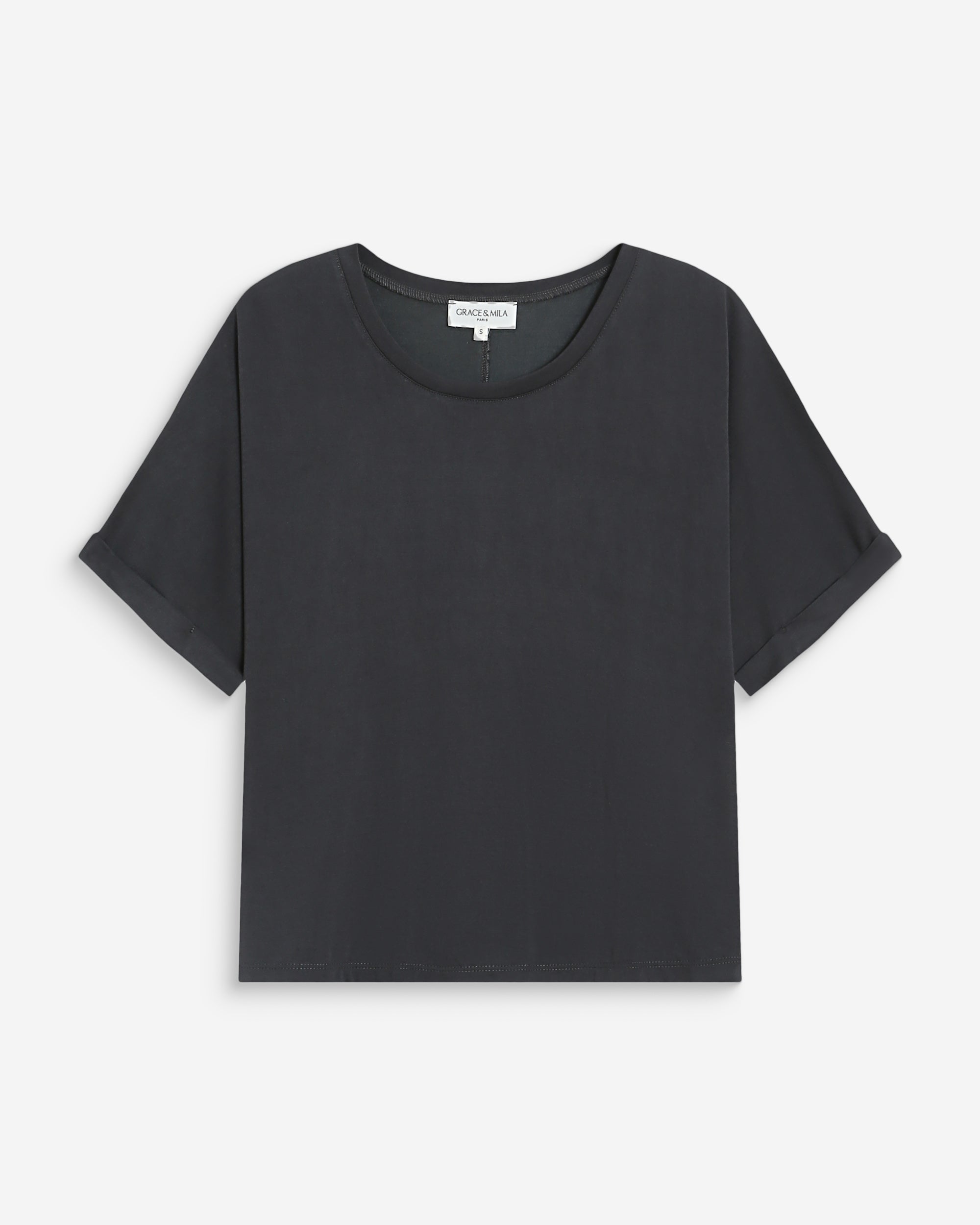 T-shirt oversize en modal carbone Parma