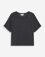 Camiseta oversize de modal con cuello redondo carbone Parma