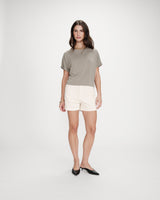 Camiseta oversize de modal con cuello redondo kaki Parma