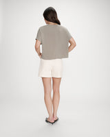 Camiseta oversize de modal con cuello redondo kaki Parma