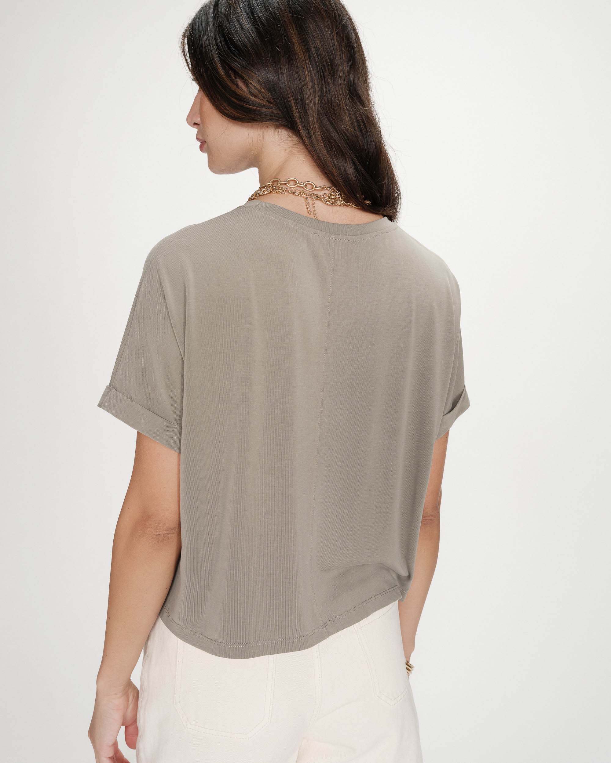 T-shirt oversize en modal kaki Parma