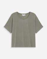 Camiseta oversize de modal con cuello redondo kaki Parma