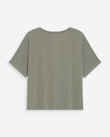 Camiseta oversize de modal con cuello redondo kaki Parma
