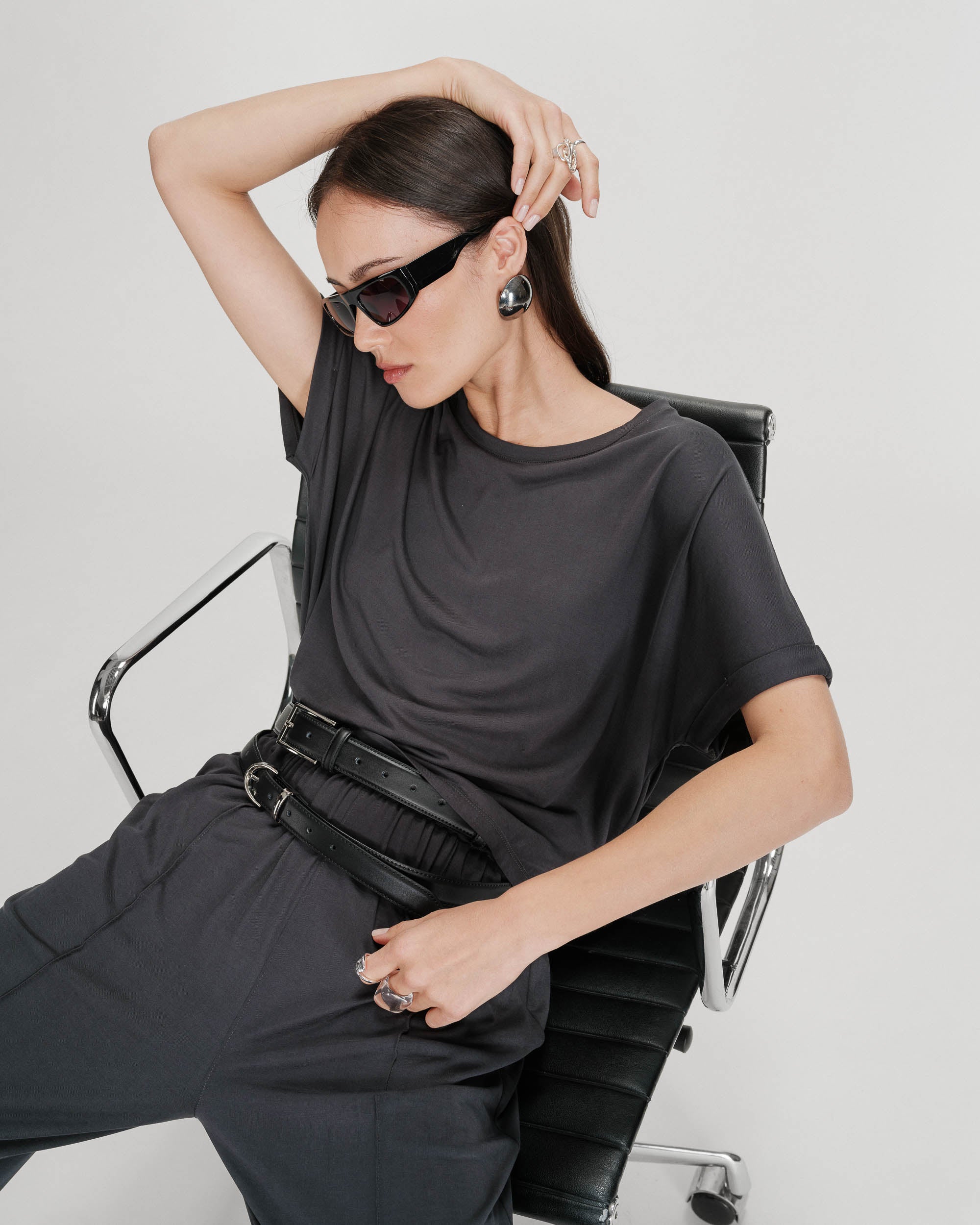 T-shirt oversize en modal marine Parma