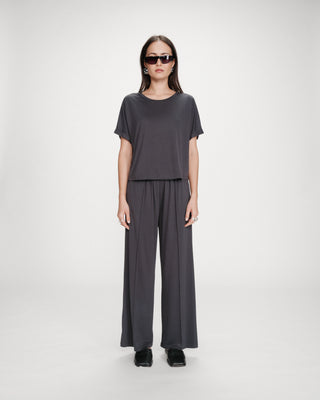 Camiseta oversize de modal con cuello redondo marine Parma