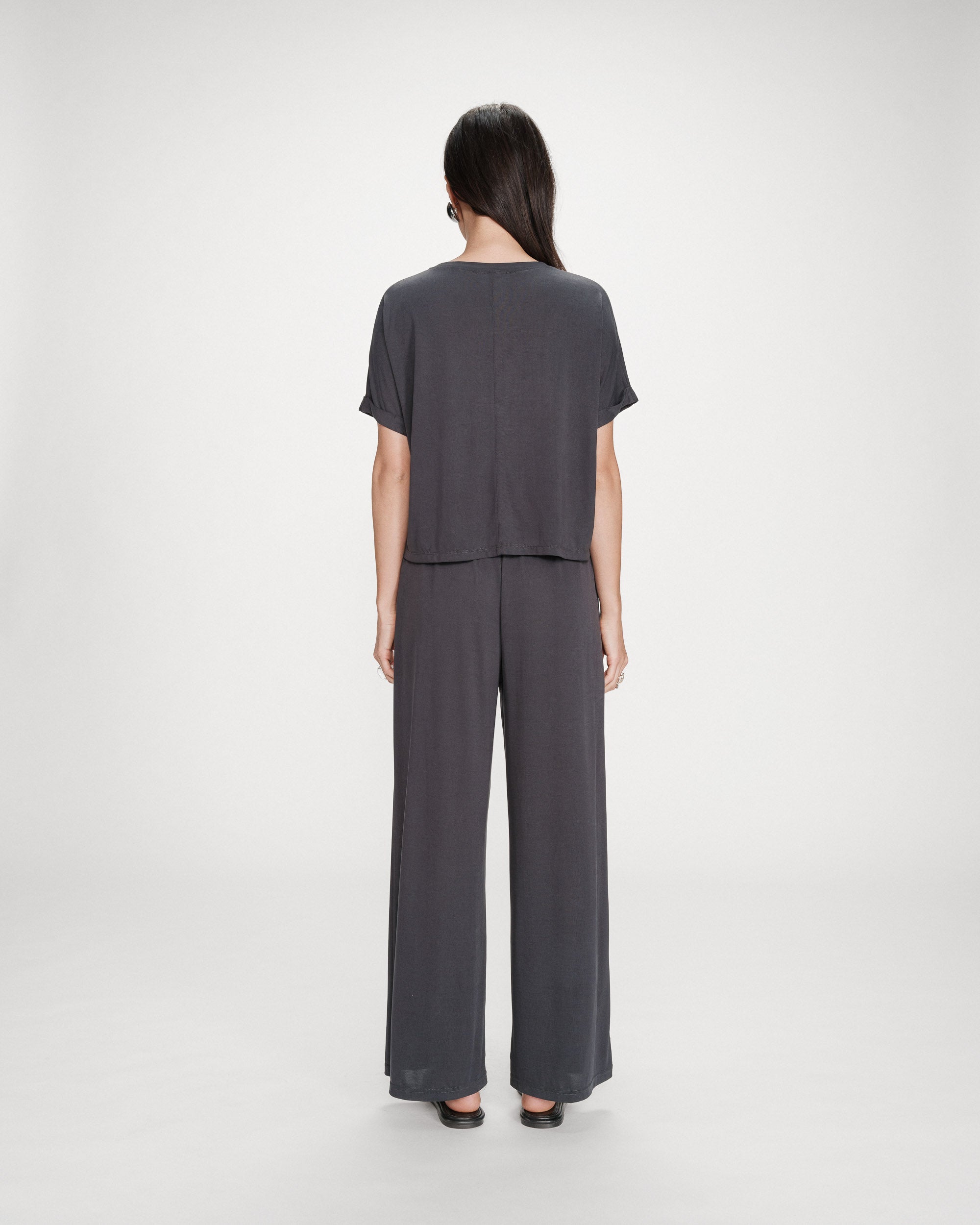 Camiseta oversize de modal con cuello redondo marine Parma