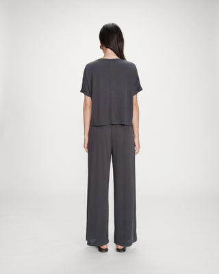 Camiseta oversize de modal con cuello redondo marine Parma