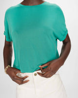 Camiseta oversize de modal con cuello redondo vert Parma