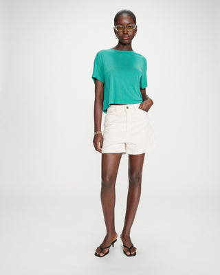 Camiseta oversize de modal con cuello redondo vert Parma