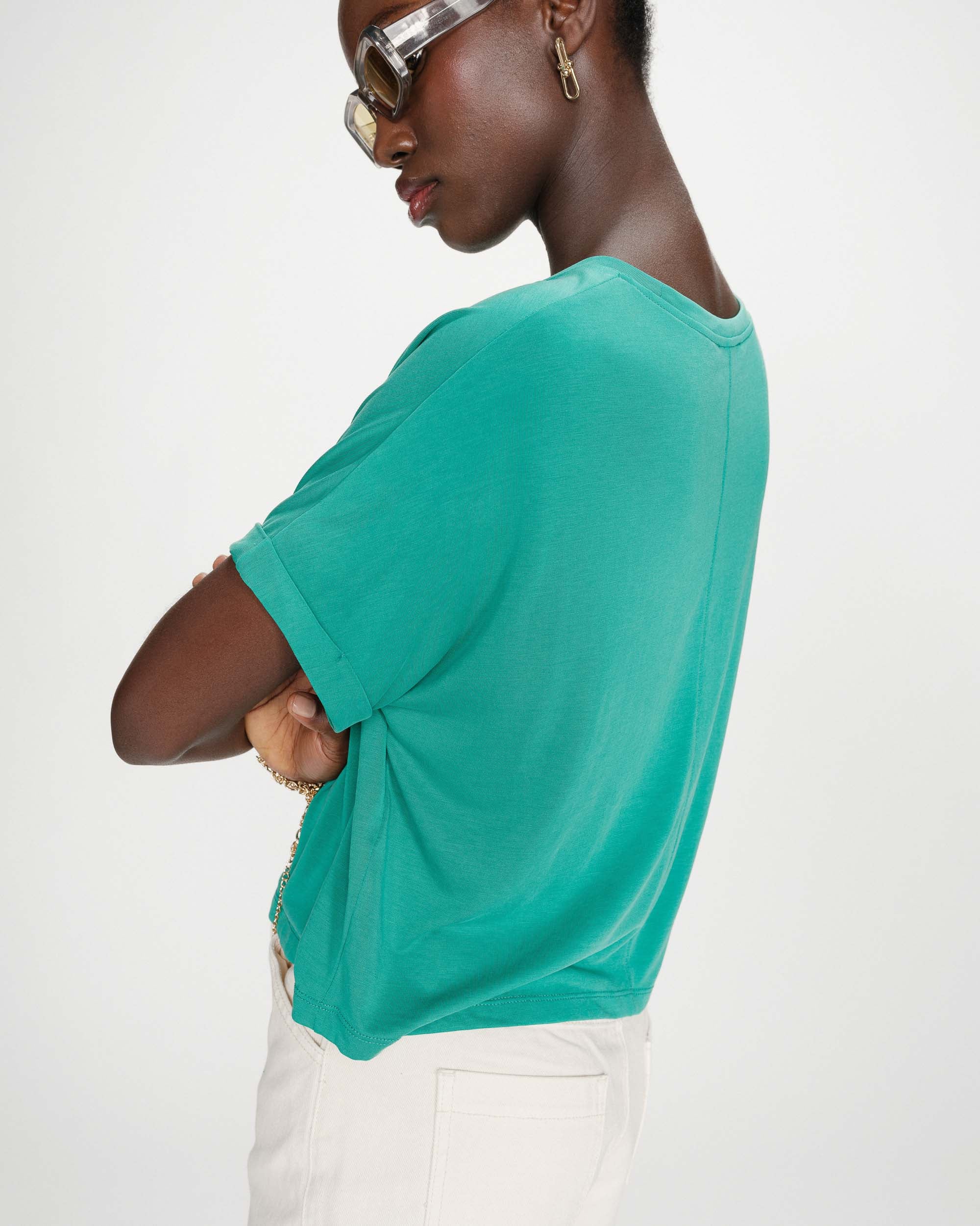 T-shirt oversize en modal vert Parma